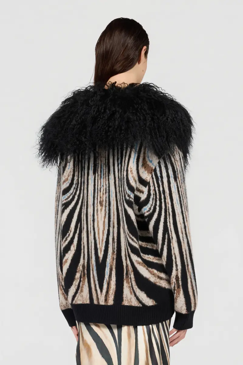 Roberto Cavalli Jacquard Cardigan With Zebra Print | Thumbnail 3 Roberto Cavalli Jacquard Cardigan With Zebra Print | Thumbnail 3