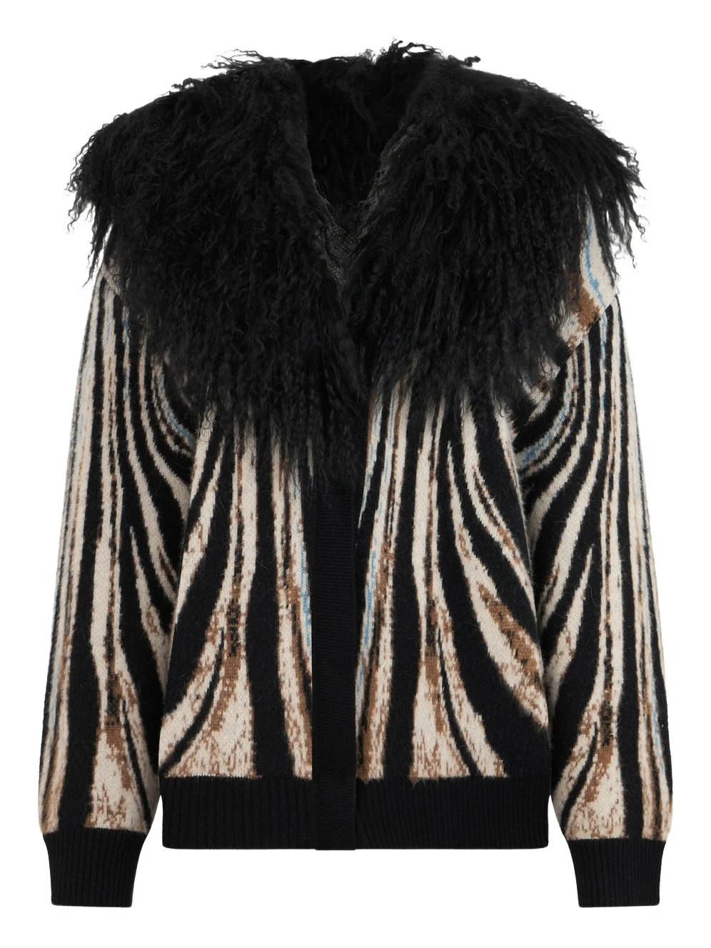Roberto Cavalli Jacquard Cardigan With Zebra Print