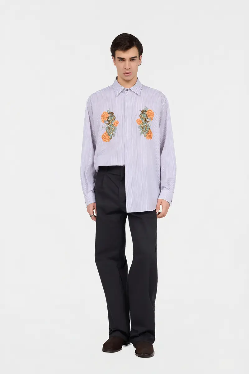 Roberto Cavalli Shirt With Embroidered Snakes And Flowers | Thumbnail 6 Roberto Cavalli Shirt With Embroidered Snakes And Flowers | Thumbnail 6