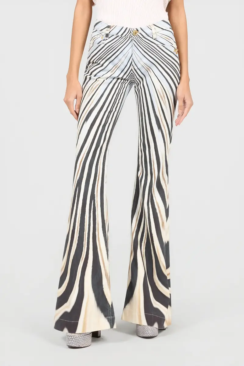 Roberto Cavalli Zebra Print Flared Jeans | Thumbnail 2 Roberto Cavalli Zebra Print Flared Jeans | Thumbnail 2