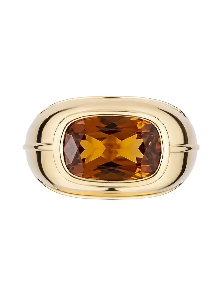 GOSHWARA Brown Zircon Cushion Cut Ring
