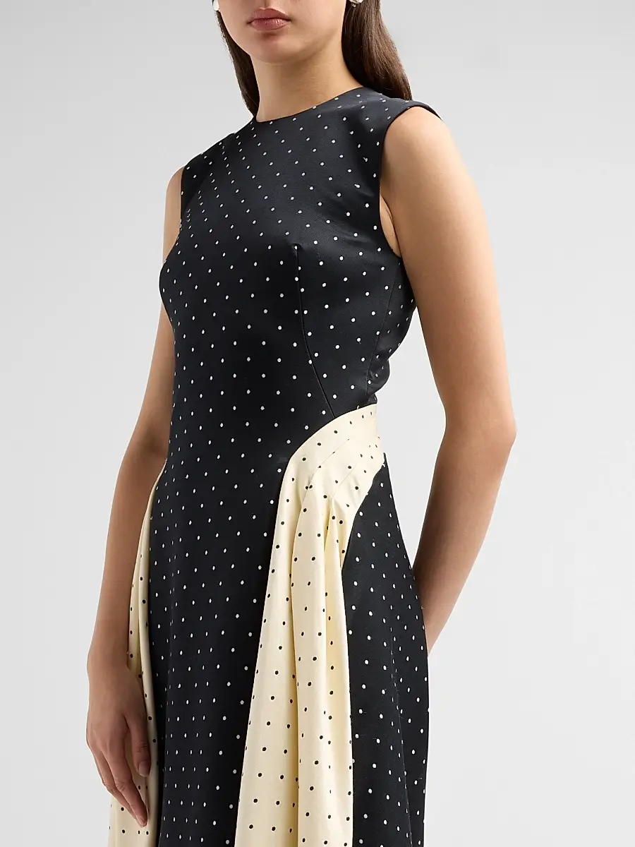 Lela Rose Women's Alexis Polka Dot Jacquard Midi-Dress | Thumbnail 5