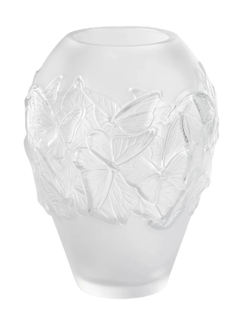 Lalique Papillons Crystal Vase