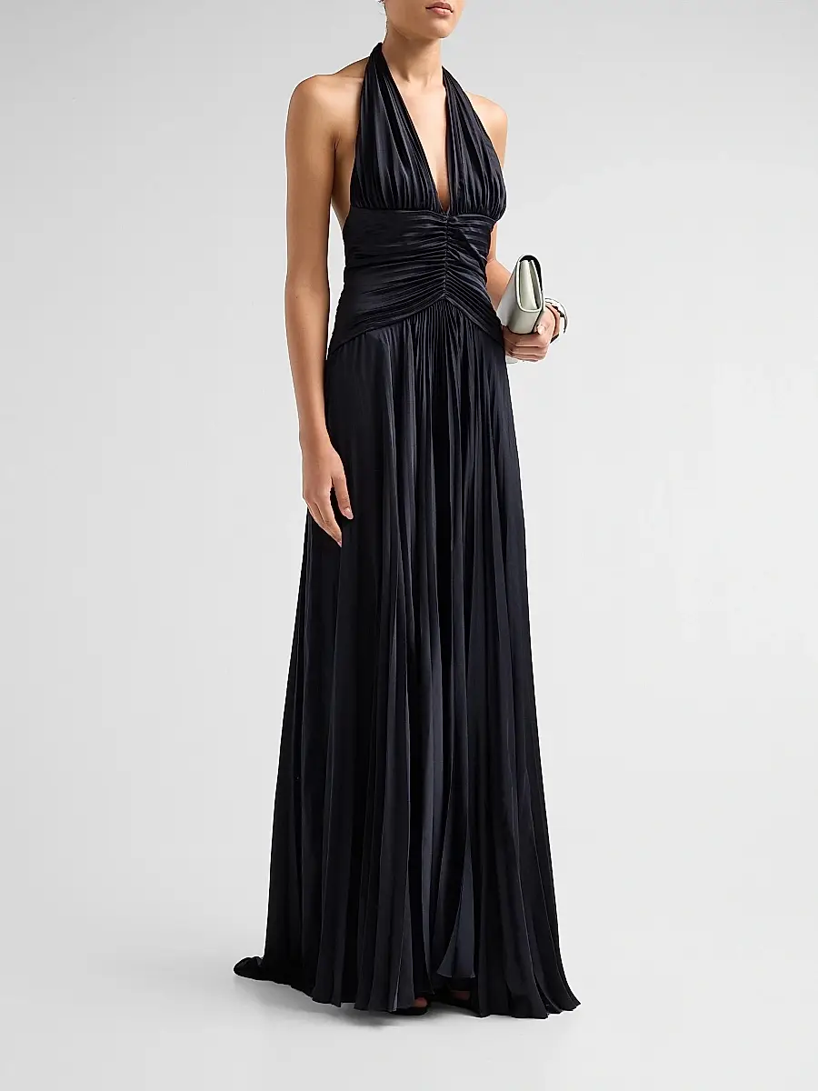 A.L.C. A. L.C. Women's Sabine Halterneck Pleated Gown | Thumbnail 4 A.L.C. A. L.C. Women's Sabine Halterneck Pleated Gown | Thumbnail 4
