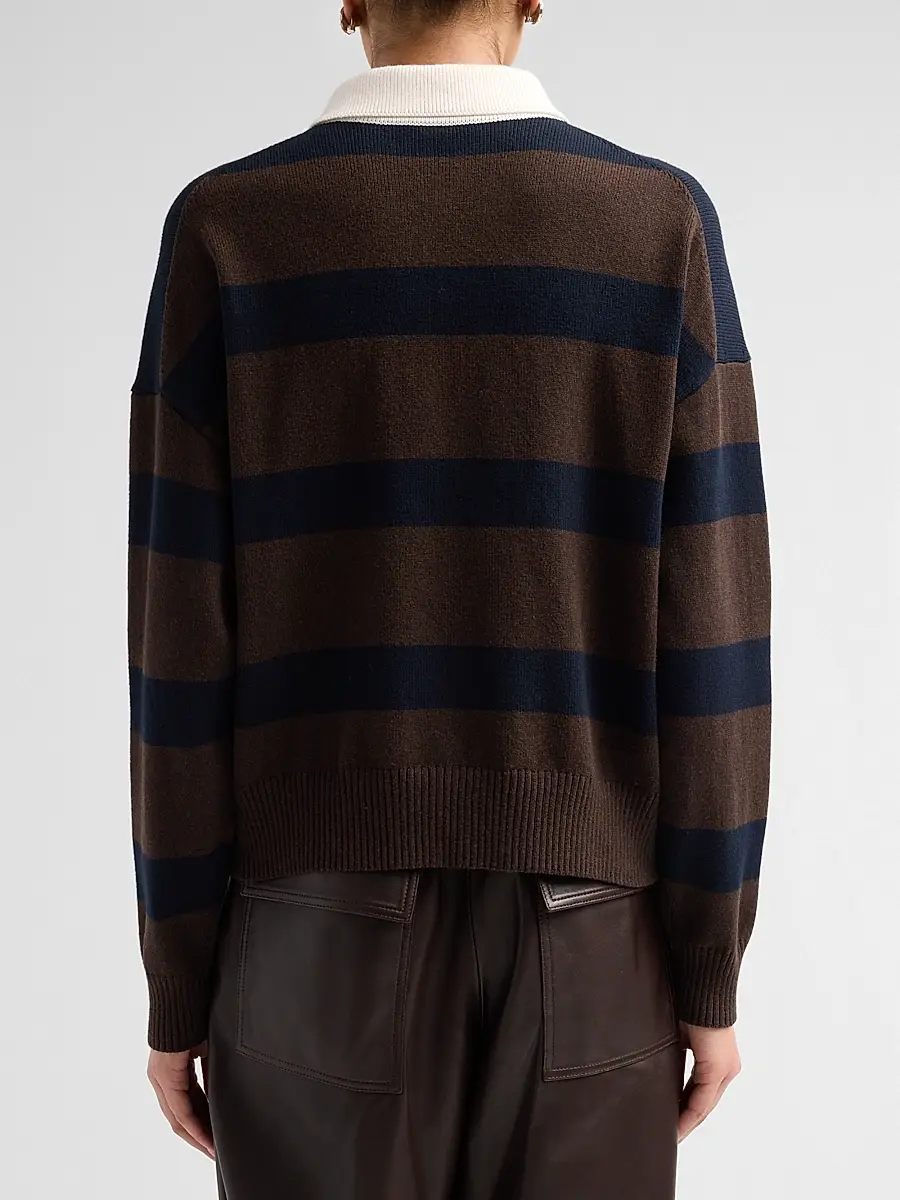 A.L.C. A. L.C. Women's Alexa Striped Polo Sweater | Thumbnail 3 A.L.C. A. L.C. Women's Alexa Striped Polo Sweater | Thumbnail 3