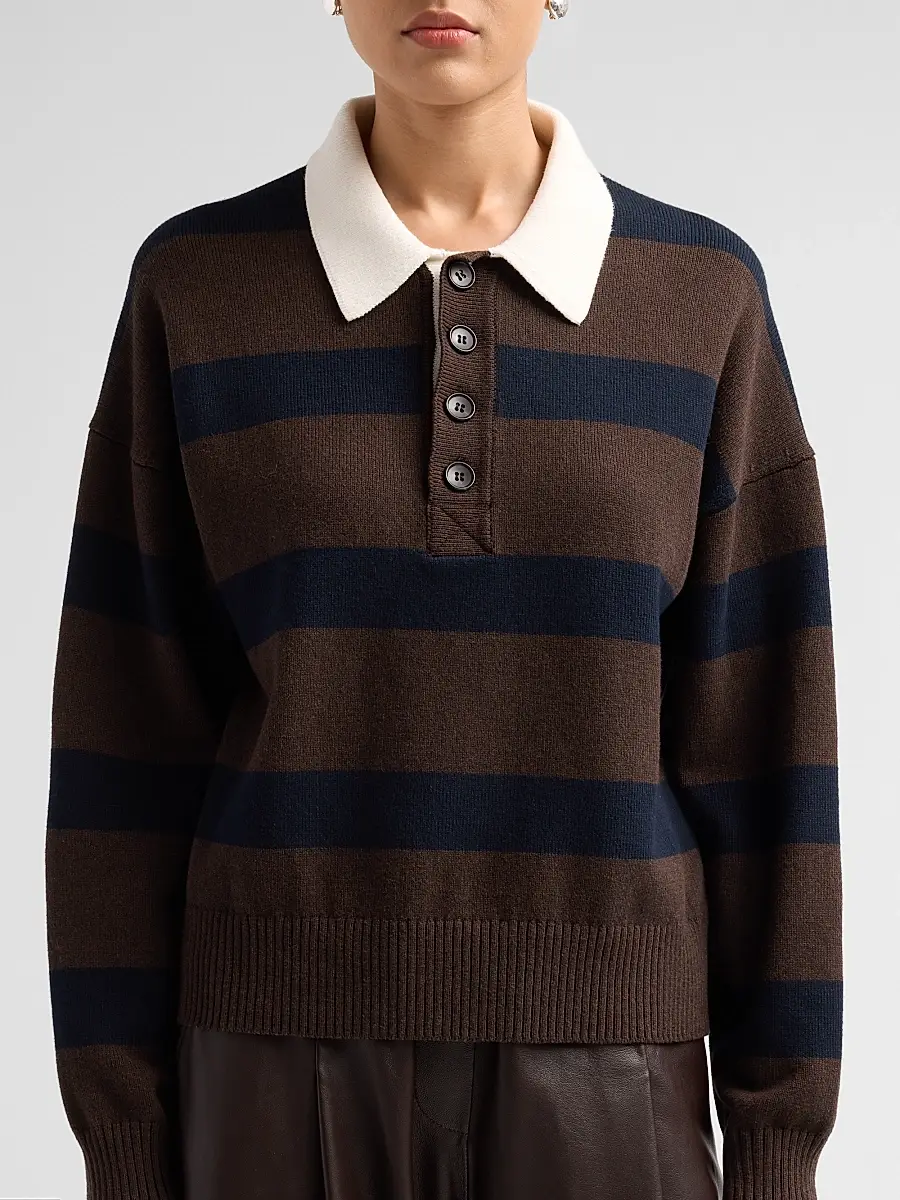 A.L.C. A. L.C. Women's Alexa Striped Polo Sweater | Thumbnail 5 A.L.C. A. L.C. Women's Alexa Striped Polo Sweater | Thumbnail 5