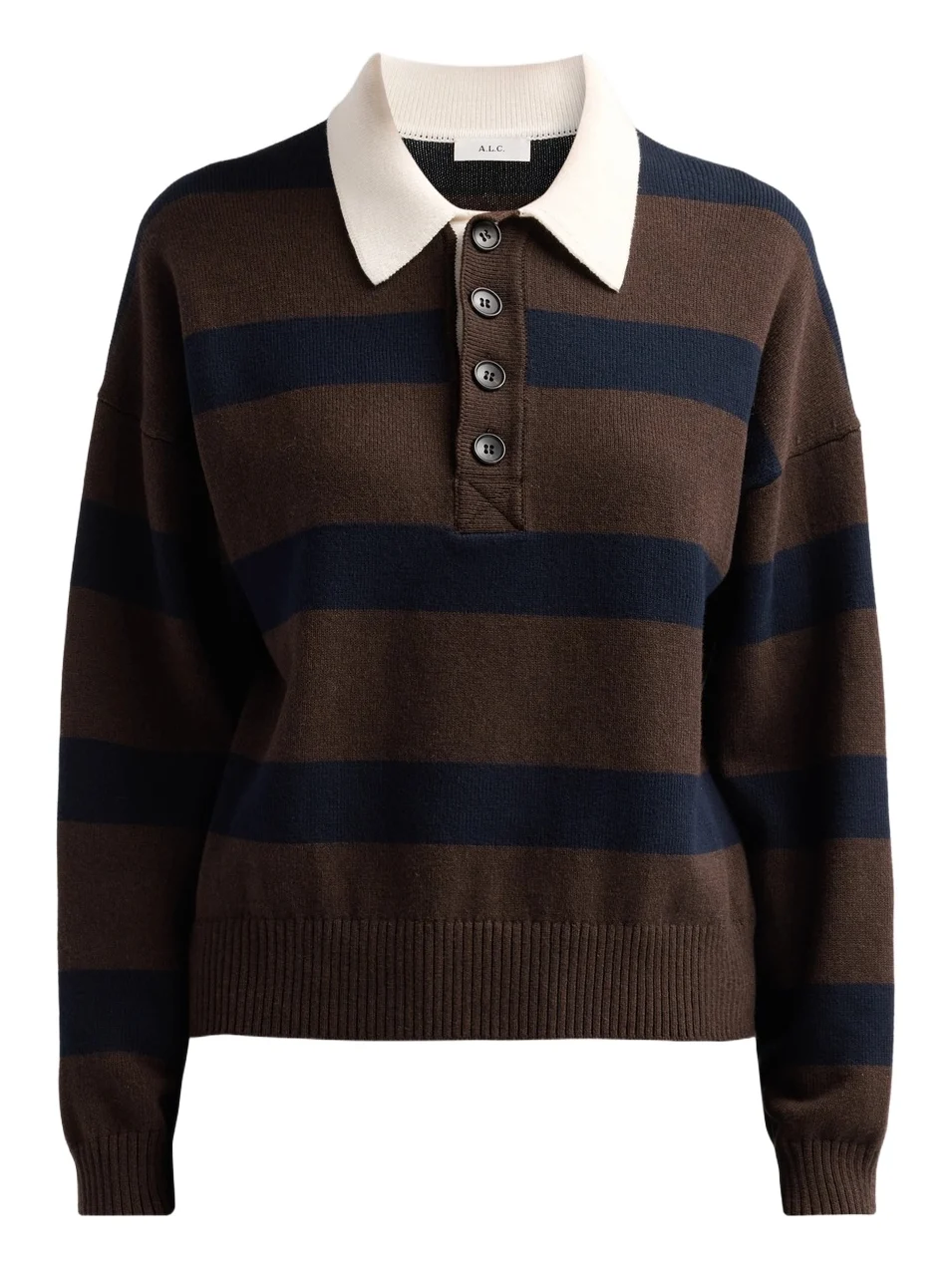 A. L.C. Women's Alexa Striped Polo Sweater