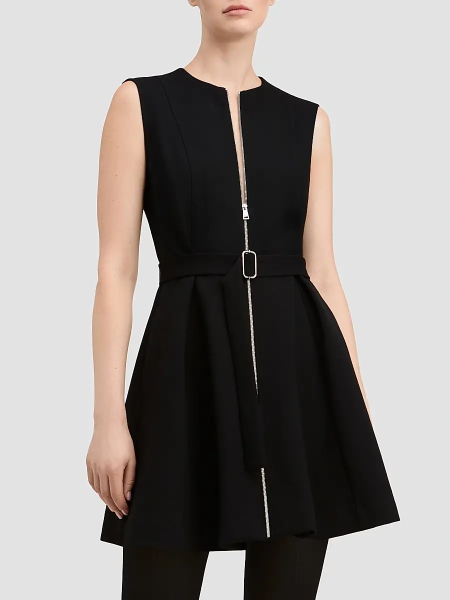 Derek Lam Women's Deeda Ponte Zip-Front Mini Dress | Thumbnail 2 Derek Lam Women's Deeda Ponte Zip-Front Mini Dress | Thumbnail 2