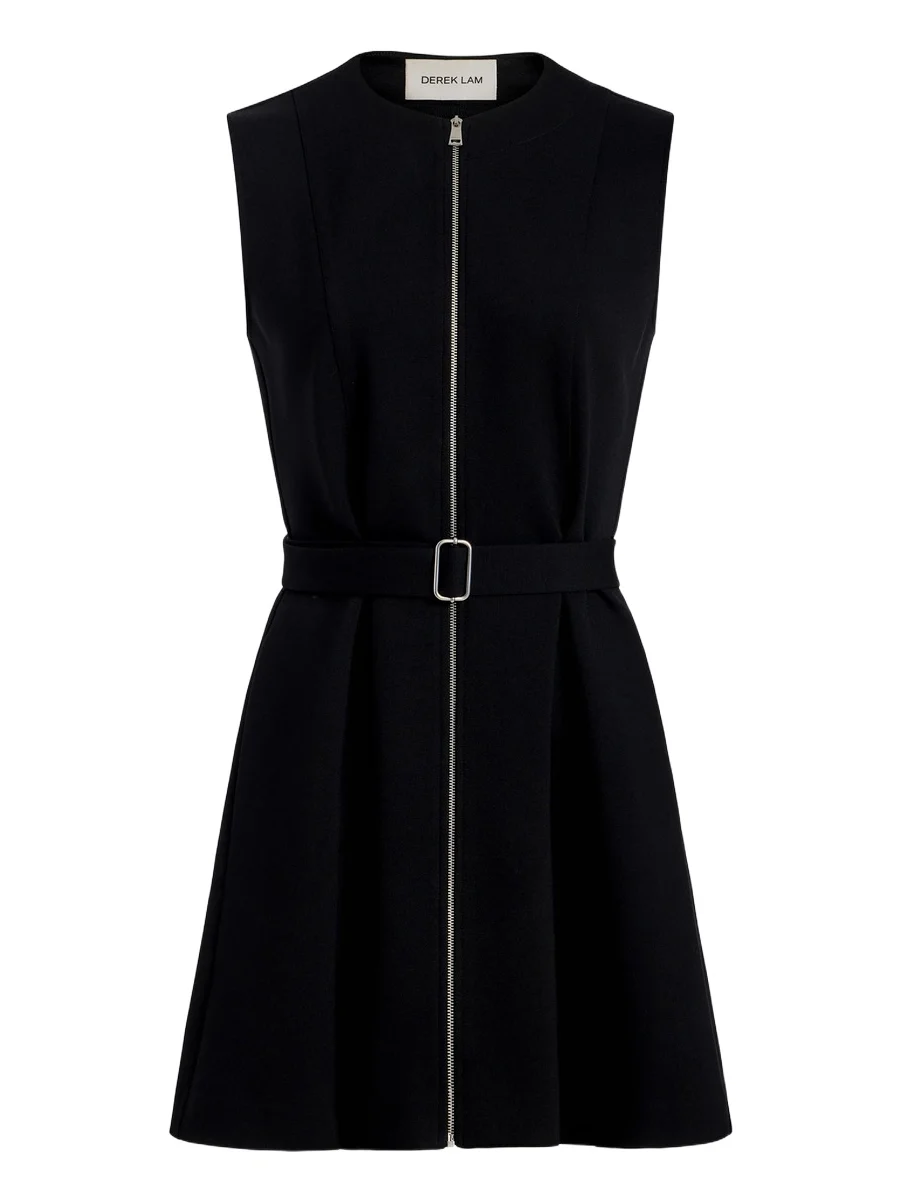 Derek Lam Women's Deeda Ponte Zip-Front Mini Dress