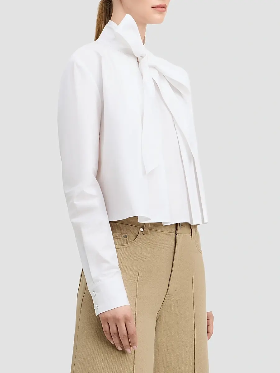 Derek Lam Women's Aiden Cotton Poplin Tieneck Blouse | Thumbnail 5 Derek Lam Women's Aiden Cotton Poplin Tieneck Blouse | Thumbnail 5