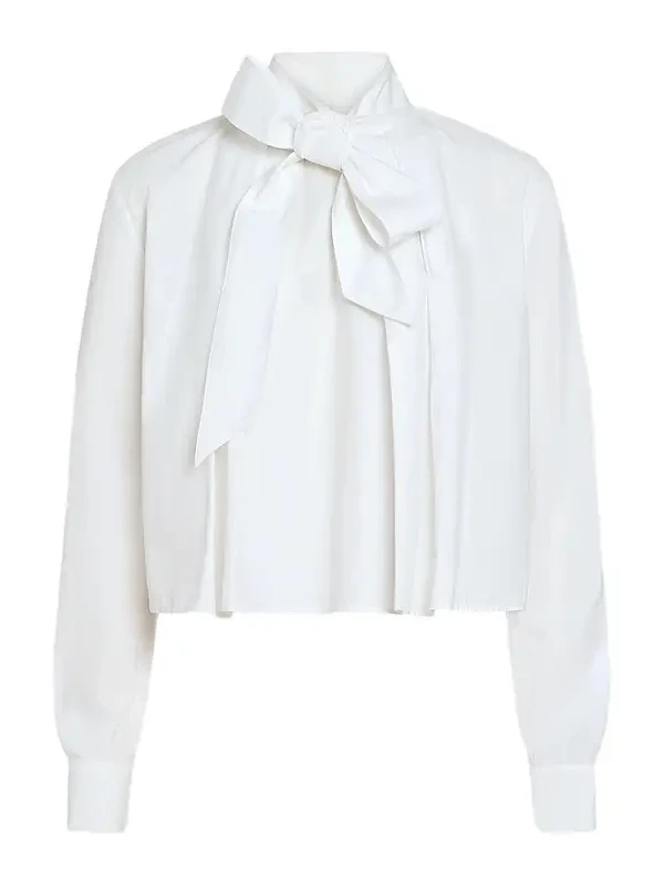 Derek Lam Women's Aiden Cotton Poplin Tieneck Blouse