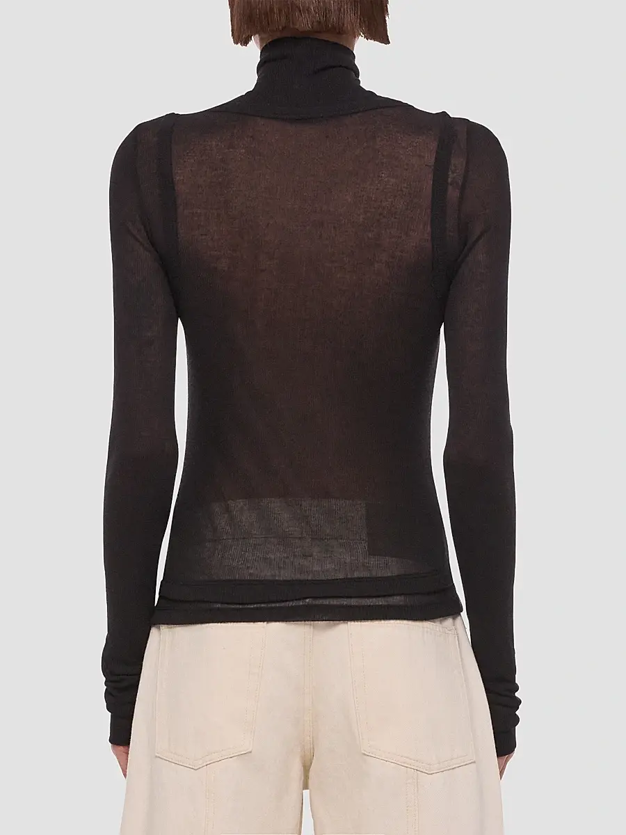 Helmut Lang Women's Layered Sheer Turtleneck Top | Thumbnail 3 Helmut Lang Women's Layered Sheer Turtleneck Top | Thumbnail 3