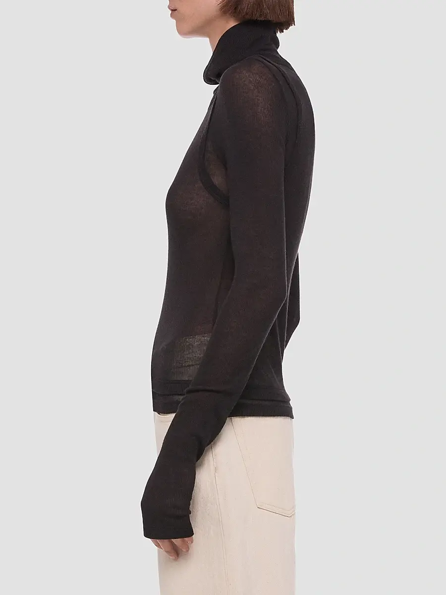 Helmut Lang Women's Layered Sheer Turtleneck Top | Thumbnail 6 Helmut Lang Women's Layered Sheer Turtleneck Top | Thumbnail 6