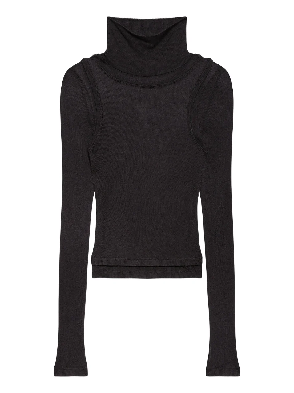 Women's Layered Sheer Turtleneck Top