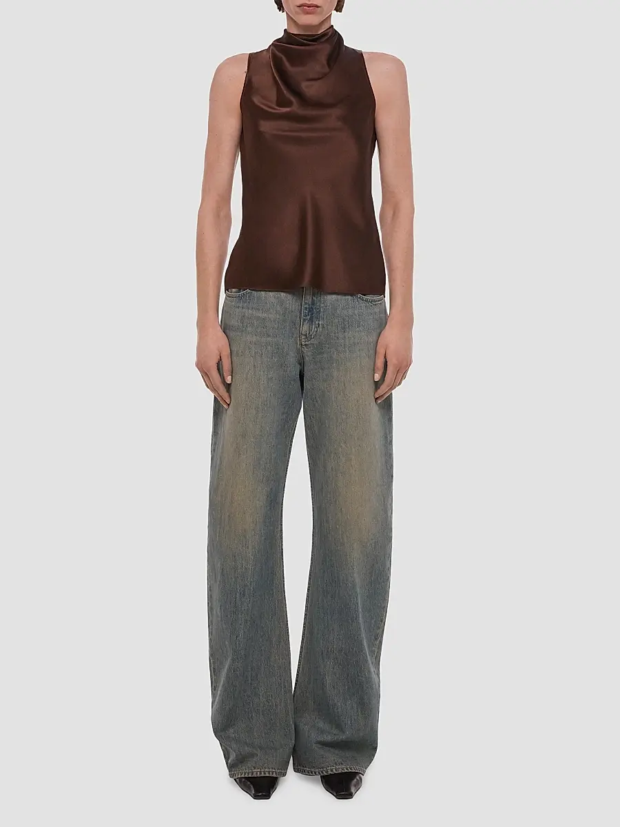 Helmut Lang Women's Draped Sleeveless Silk Top | Thumbnail 2 Helmut Lang Women's Draped Sleeveless Silk Top | Thumbnail 2