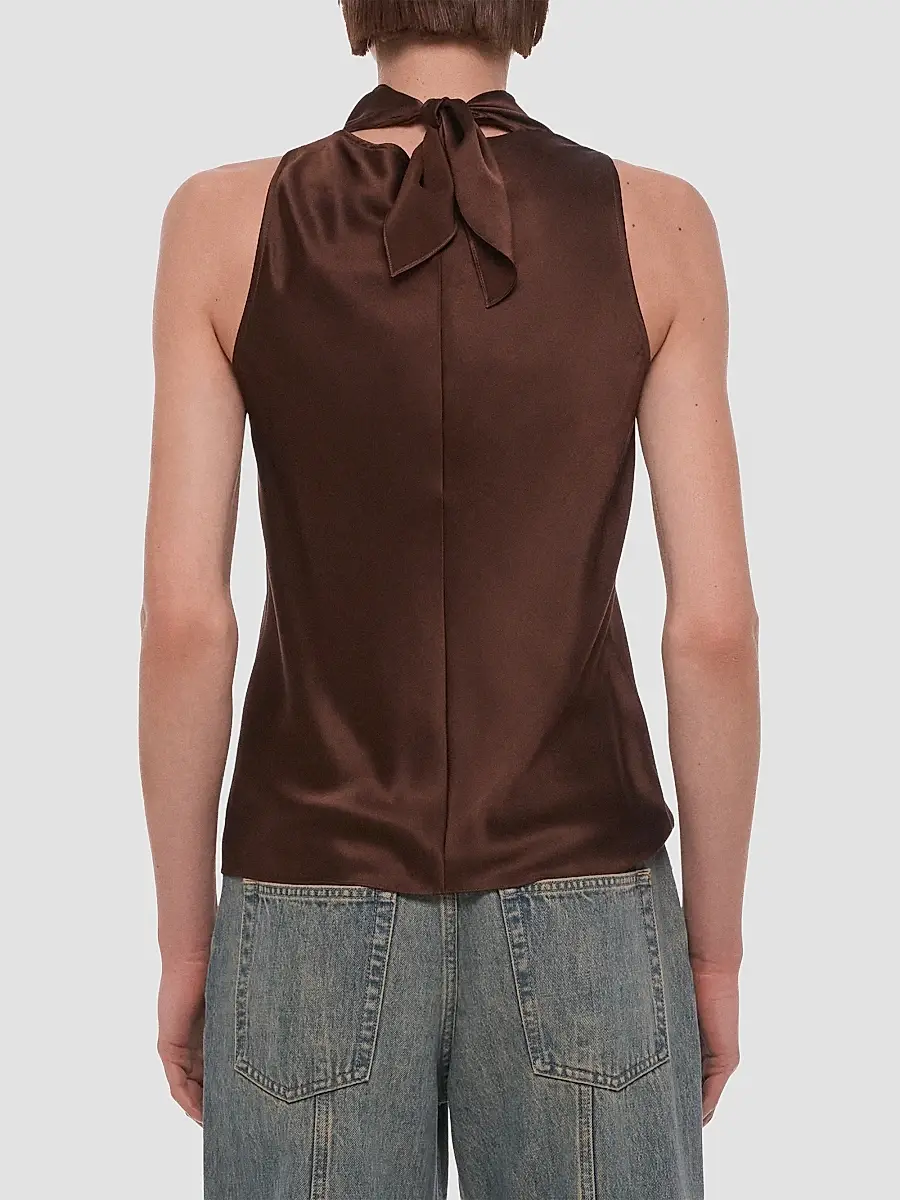 Helmut Lang Women's Draped Sleeveless Silk Top | Thumbnail 3 Helmut Lang Women's Draped Sleeveless Silk Top | Thumbnail 3