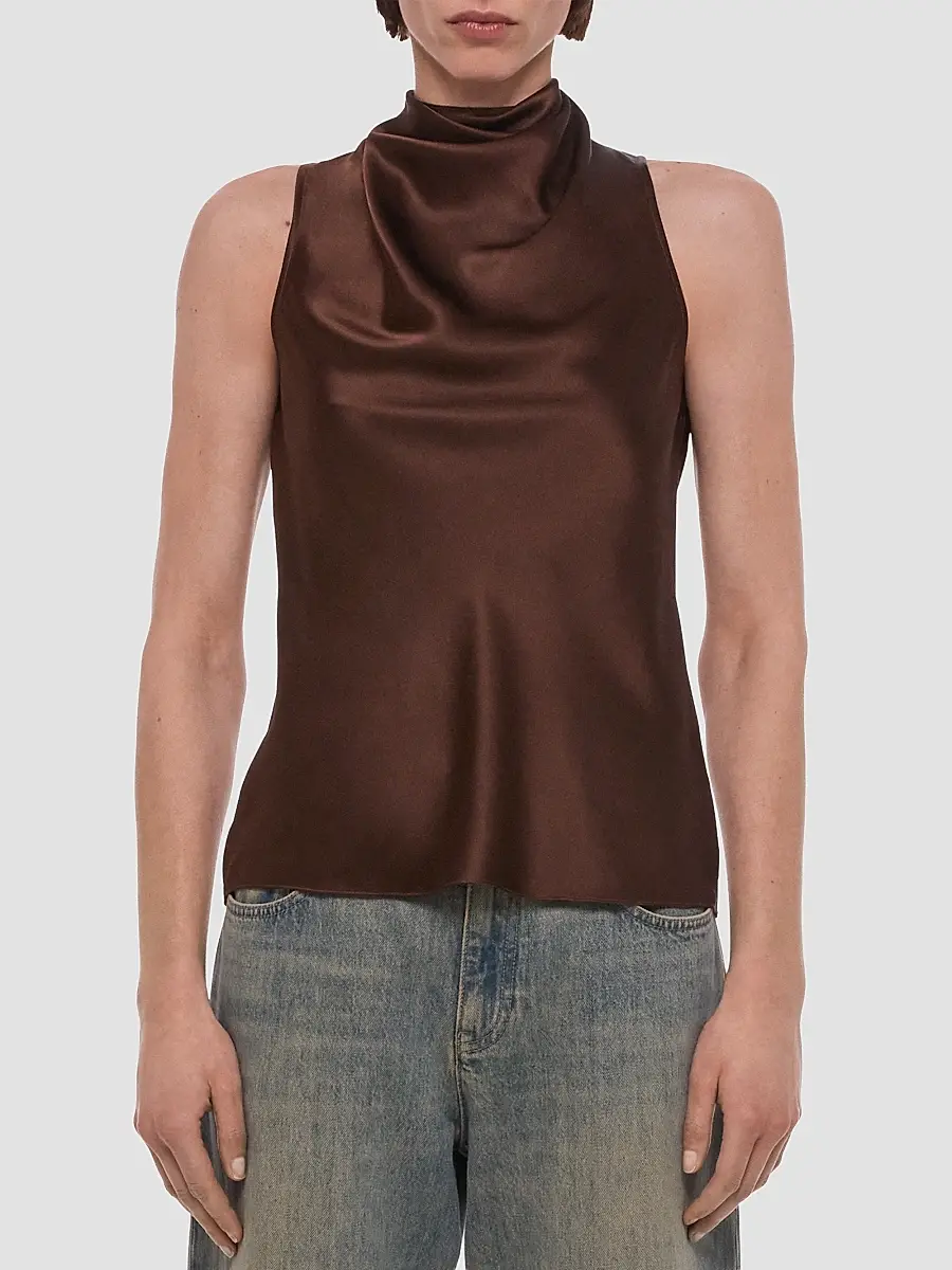 Helmut Lang Women's Draped Sleeveless Silk Top | Thumbnail 4 Helmut Lang Women's Draped Sleeveless Silk Top | Thumbnail 4