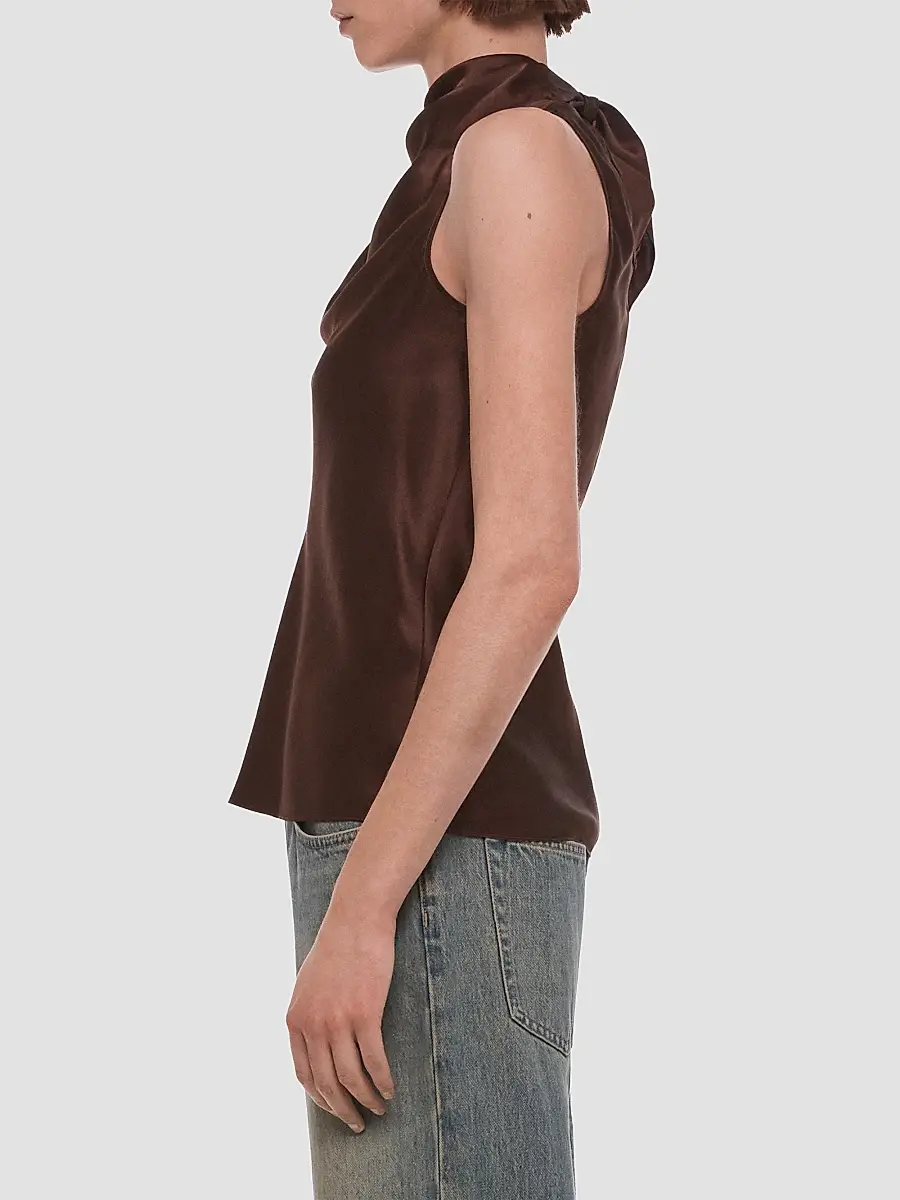 Helmut Lang Women's Draped Sleeveless Silk Top | Thumbnail 6 Helmut Lang Women's Draped Sleeveless Silk Top | Thumbnail 6