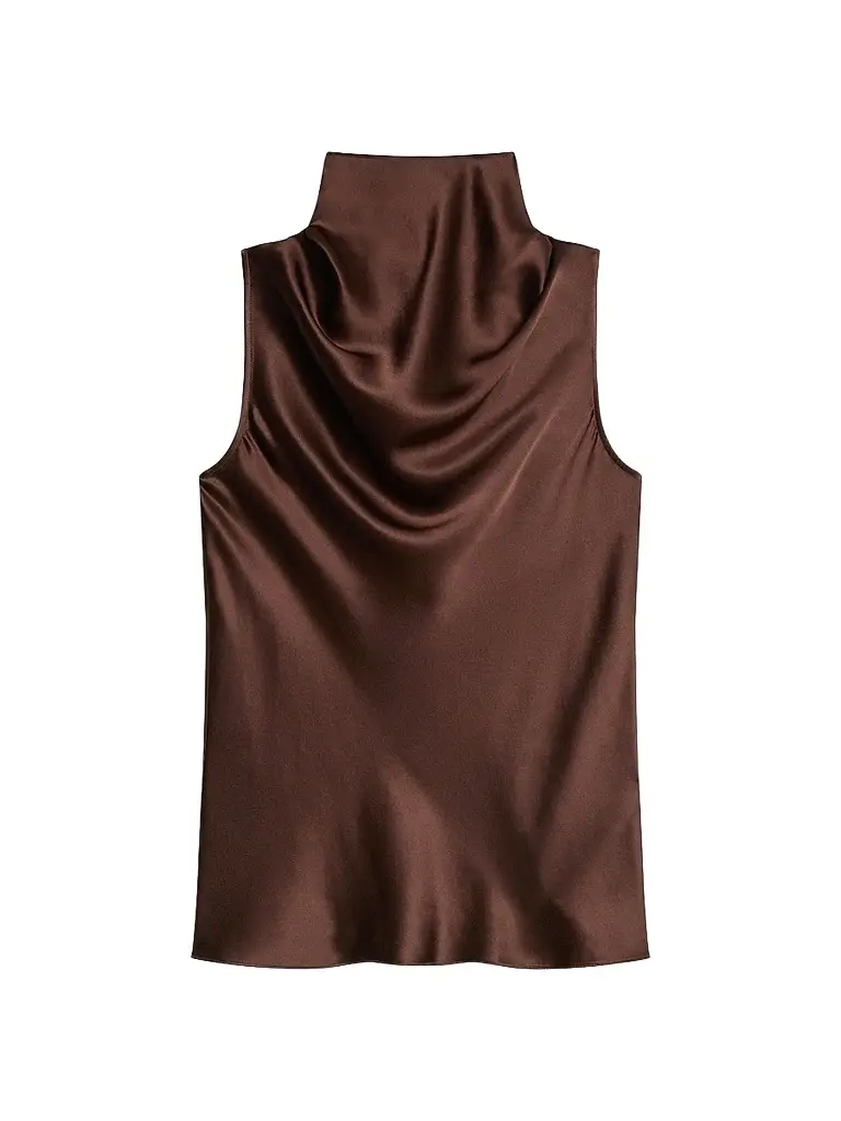 Helmut Lang Women's Draped Sleeveless Silk Top
