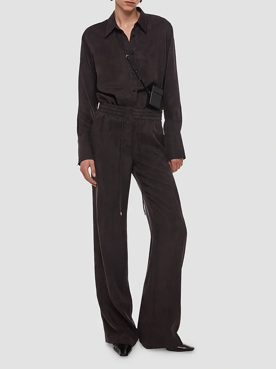 Helmut Lang Women's Elasticized Waistband Straight-Leg Pants | Thumbnail 2 Helmut Lang Women's Elasticized Waistband Straight-Leg Pants | Thumbnail 2