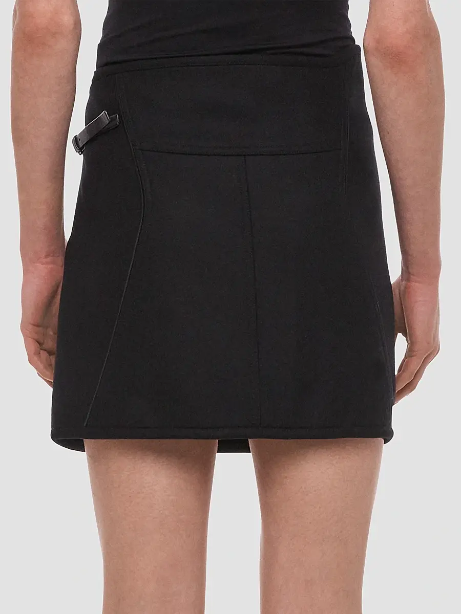 Helmut Lang Women's Saddle Wool-Blend Wrap Mini Skirt | Thumbnail 3 Helmut Lang Women's Saddle Wool-Blend Wrap Mini Skirt | Thumbnail 3