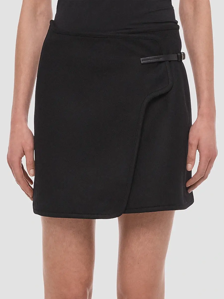 Helmut Lang Women's Saddle Wool-Blend Wrap Mini Skirt | Thumbnail 4 Helmut Lang Women's Saddle Wool-Blend Wrap Mini Skirt | Thumbnail 4