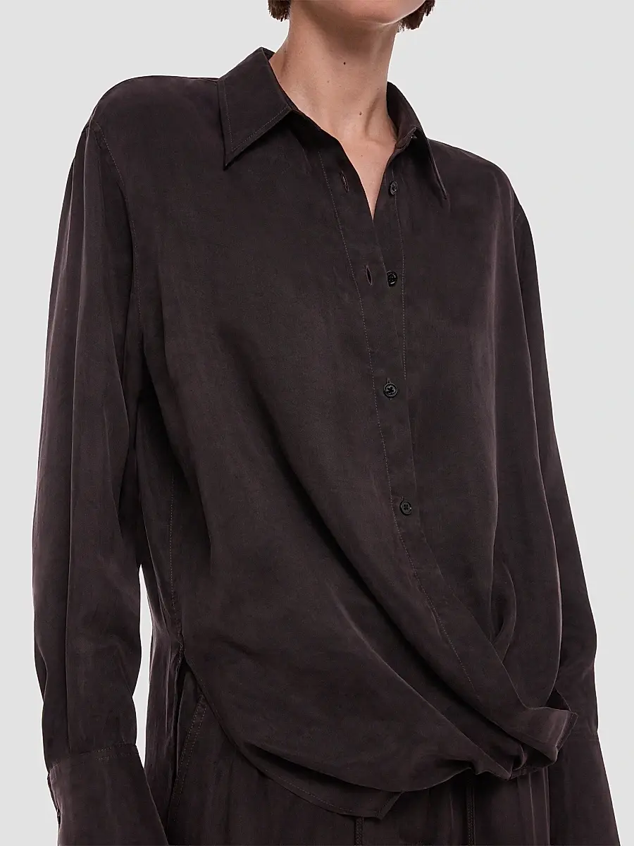 Helmut Lang Women's High-Low Hem Draped Shirt | Thumbnail 5 Helmut Lang Women's High-Low Hem Draped Shirt | Thumbnail 5