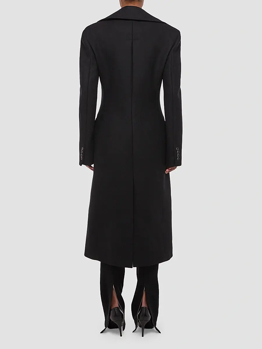 Helmut Lang Women's Wool-Blend Double-Breasted Coat | Thumbnail 3 Helmut Lang Women's Wool-Blend Double-Breasted Coat | Thumbnail 3