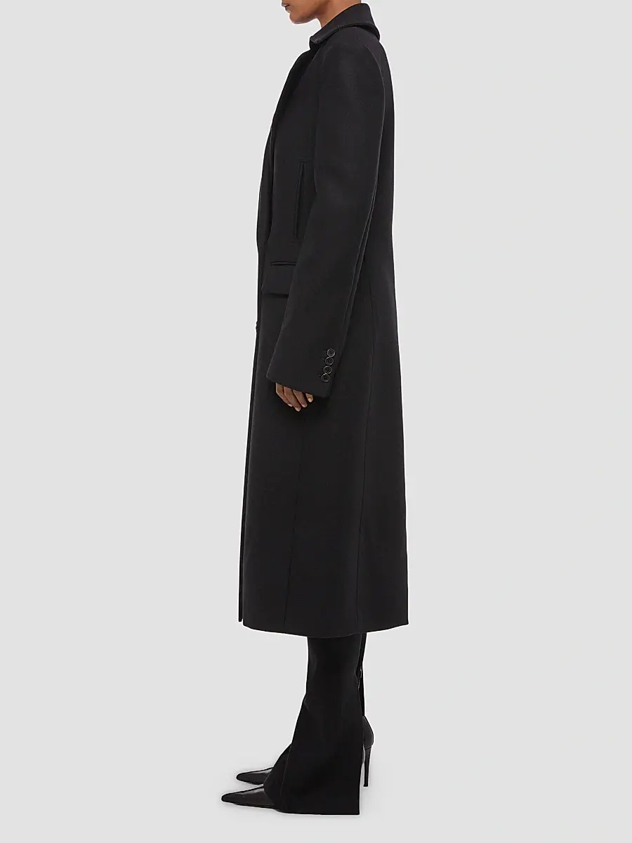 Helmut Lang Women's Wool-Blend Double-Breasted Coat | Thumbnail 6 Helmut Lang Women's Wool-Blend Double-Breasted Coat | Thumbnail 6