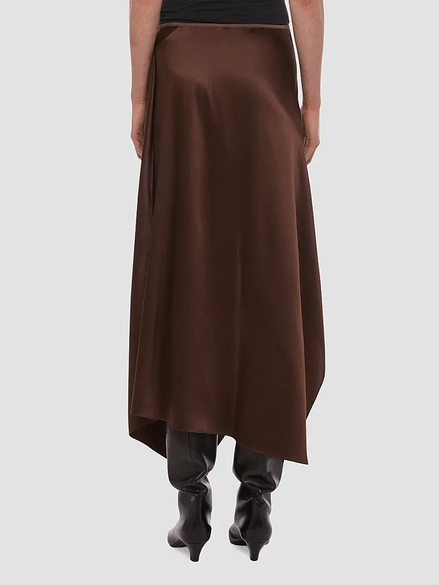 Helmut Lang Women's Silk Satin Asymmetric Midi Skirt | Thumbnail 3 Helmut Lang Women's Silk Satin Asymmetric Midi Skirt | Thumbnail 3