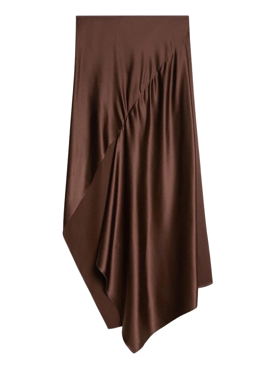 Helmut Lang Women's Silk Satin Asymmetric Midi Skirt