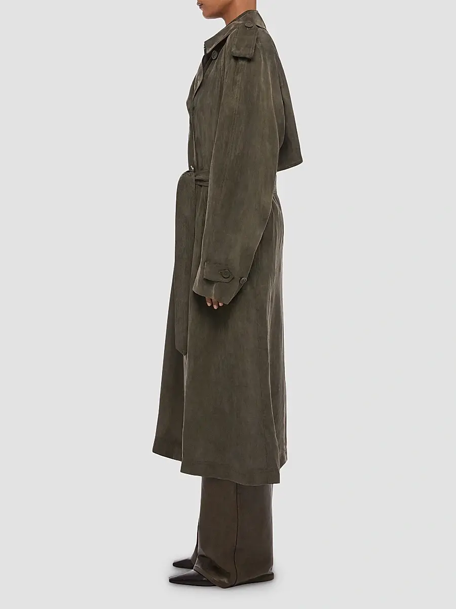 Helmut Lang Women's Fluid Relaxed-Fit Double-Breasted Trench Coat | Thumbnail 6 Helmut Lang Women's Fluid Relaxed-Fit Double-Breasted Trench Coat | Thumbnail 6