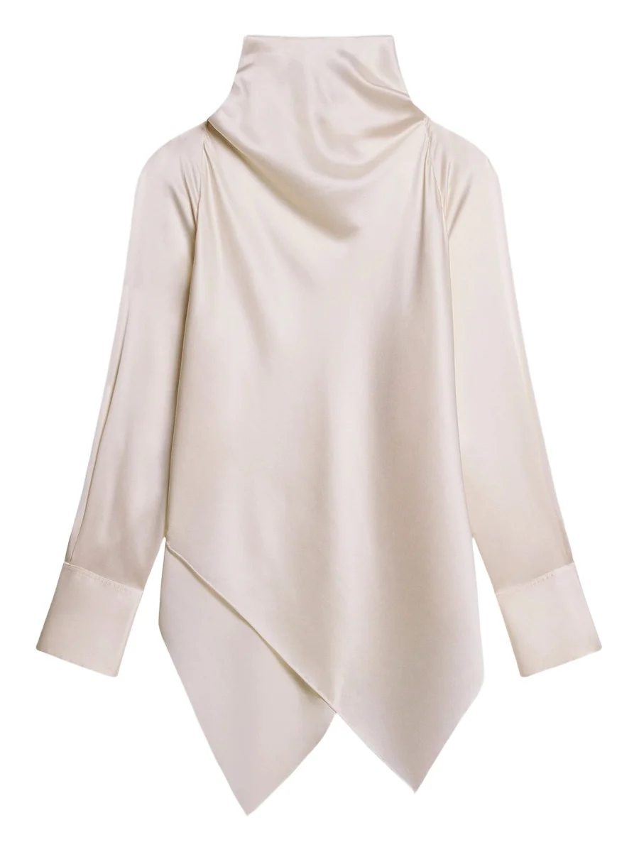 Women's Tie Neck Silk Long-Sleeve Top Women's Tie Neck Silk Long-Sleeve Top