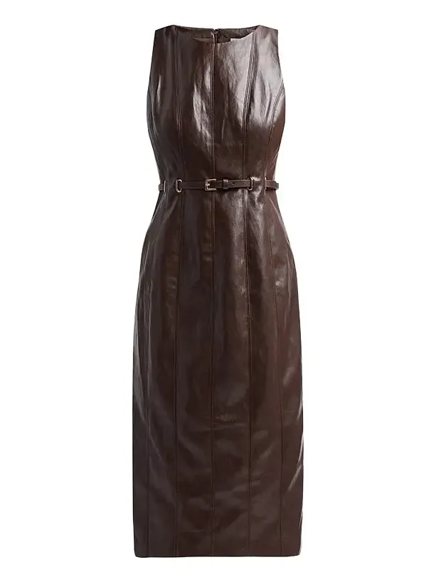 Women's Elsie Faux Leather Midi Dress