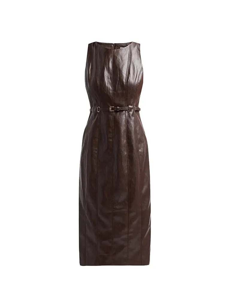 Women's Elsie Faux Leather Midi Dress Women's Elsie Faux Leather Midi Dress