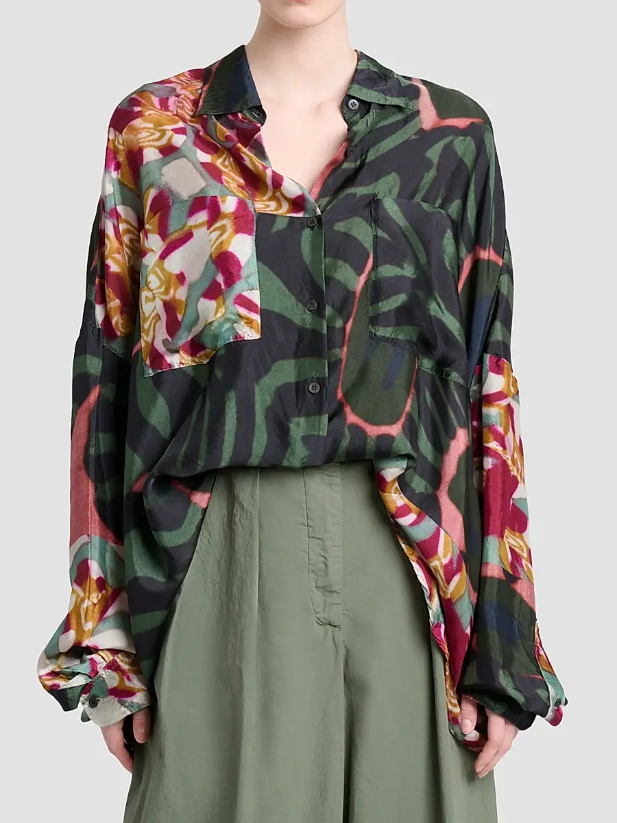 Dries Van Noten Women's Casia Printed Fluid Shirt | Thumbnail 4