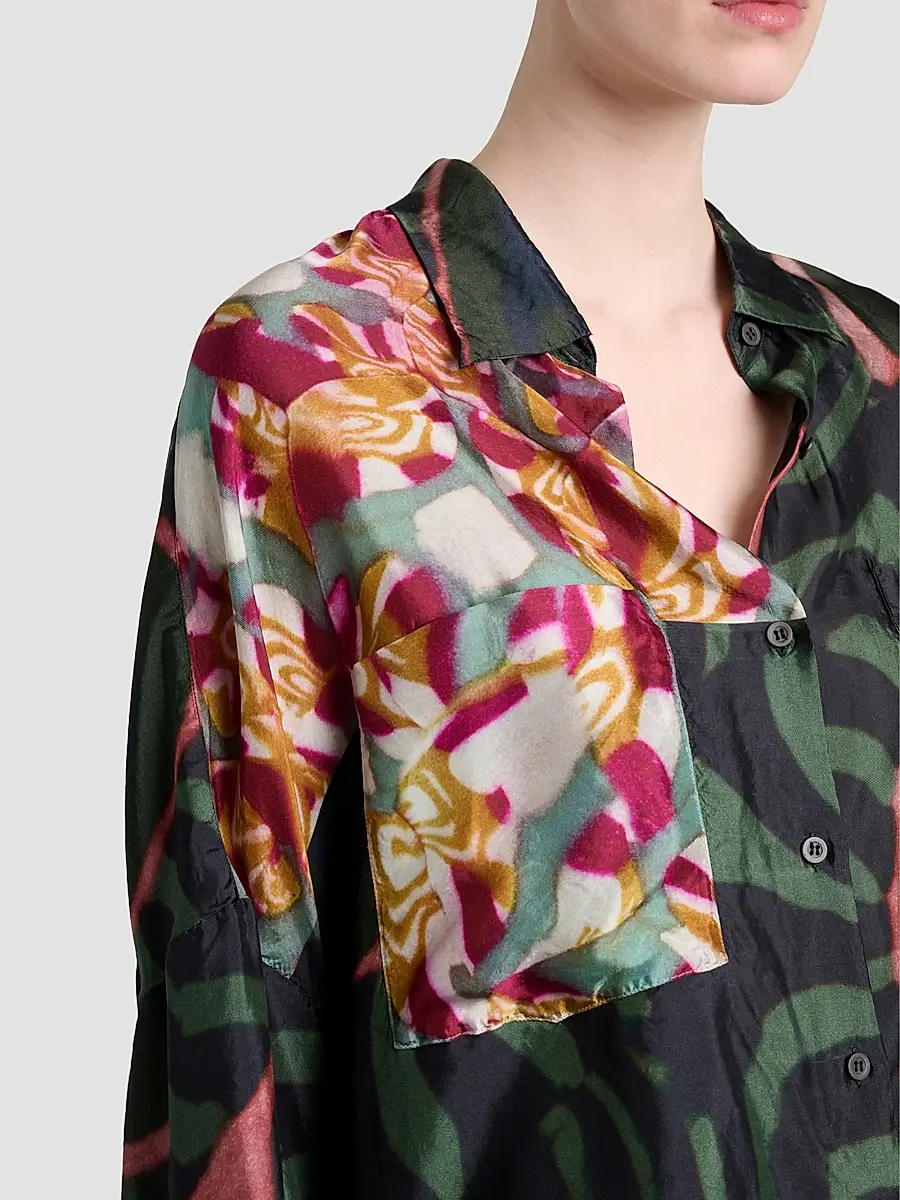 Dries Van Noten Women's Casia Printed Fluid Shirt | Thumbnail 5