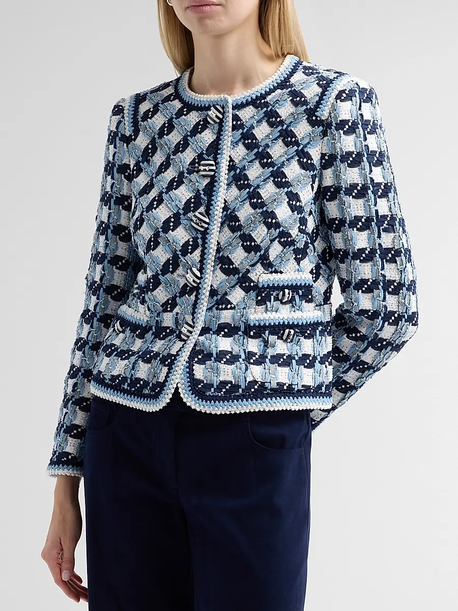 MAISON COMMON Women's Cotton Bouclé Collarless Jacket | Thumbnail 4