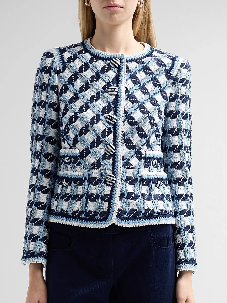 MAISON COMMON Women's Cotton Bouclé Collarless Jacket | Thumbnail 5