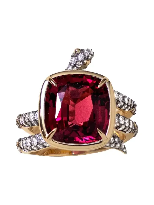 MONICA RICH KOSANN Garnet Never Fear Snake Ring