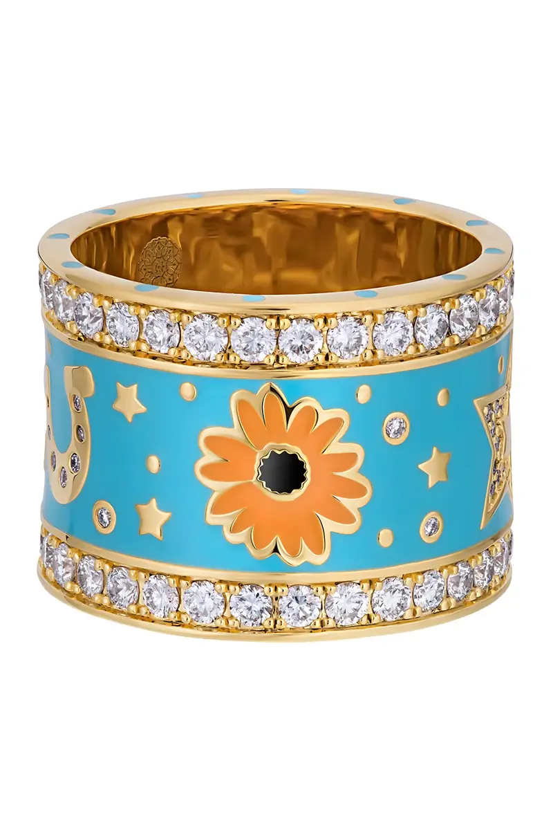 BUDDHA MAMA Diamond Blue Lucky Cowgirl Band Ring | Thumbnail 2 BUDDHA MAMA Diamond Blue Lucky Cowgirl Band Ring | Thumbnail 2