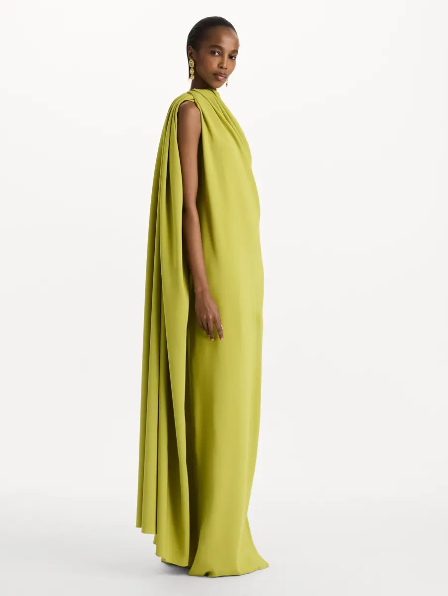 Oscar de la Renta Drape Detailed Georgette Caftan | Thumbnail 4 Oscar de la Renta Drape Detailed Georgette Caftan | Thumbnail 4