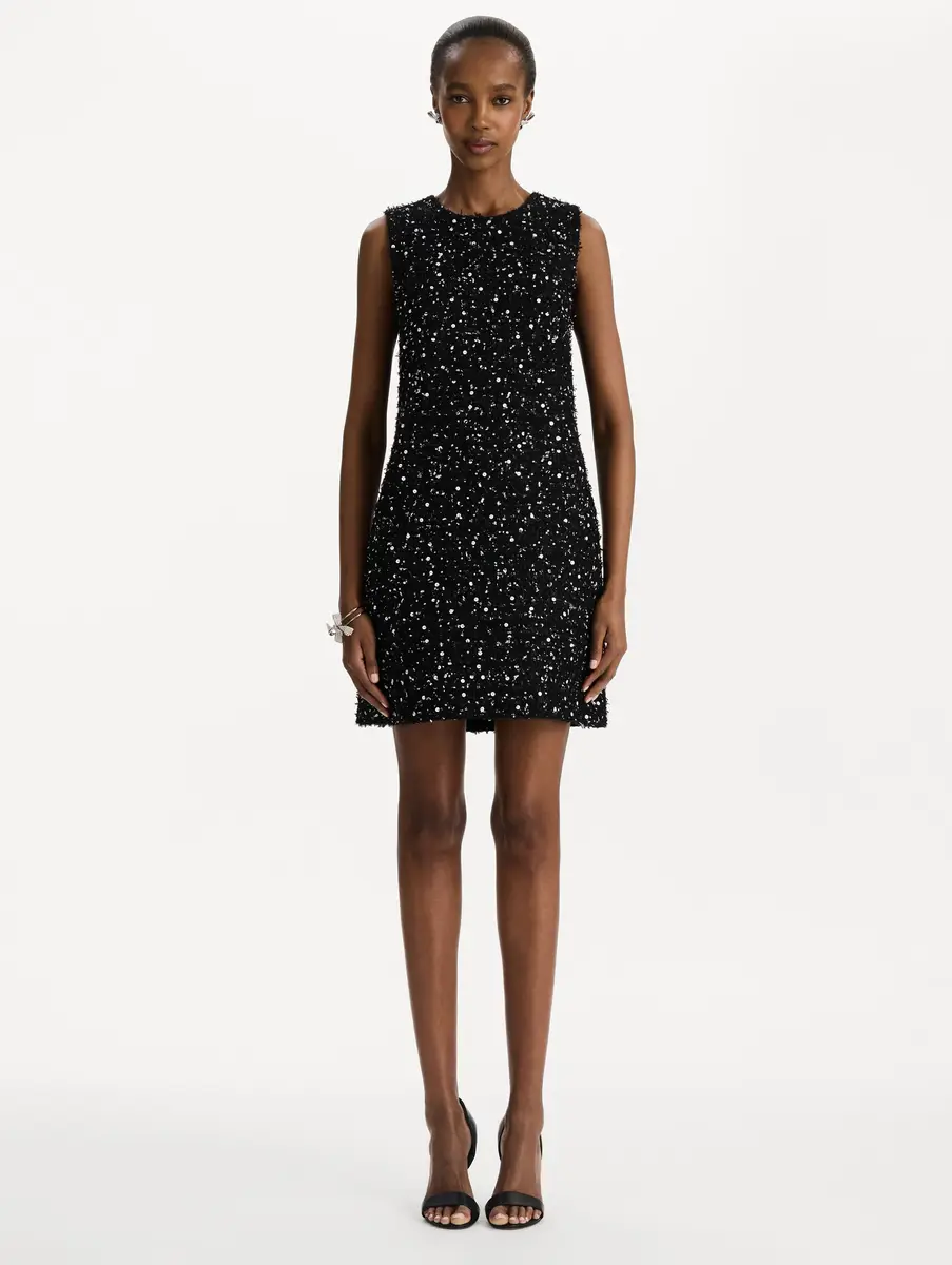 Oscar de la Renta Sequin Ribbon Tweed Dress | Thumbnail 2