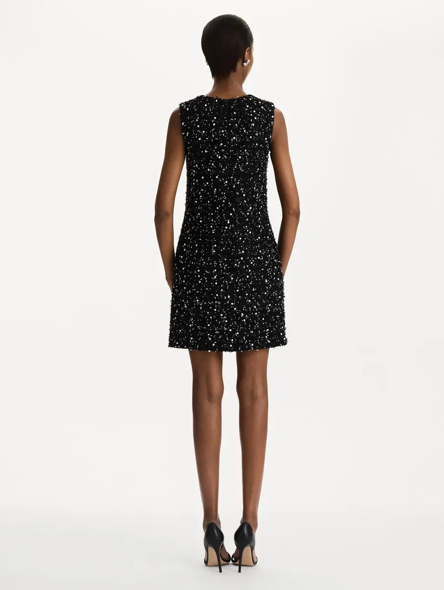 Oscar de la Renta Sequin Ribbon Tweed Dress | Thumbnail 3