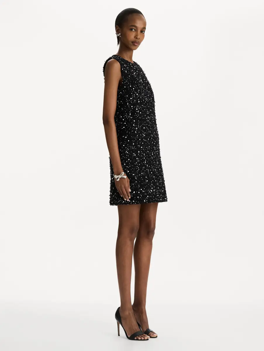 Oscar de la Renta Sequin Ribbon Tweed Dress | Thumbnail 4