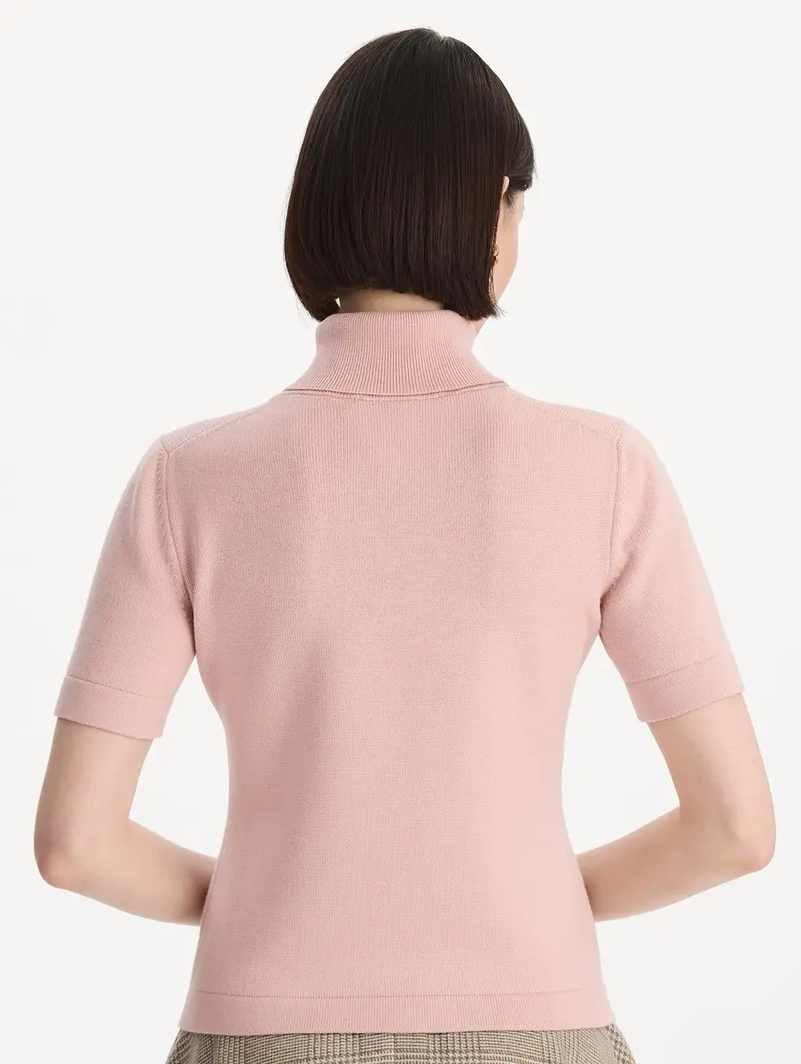 Oscar de la Renta Turtleneck Wool Short-Sleeve Pullover | Thumbnail 4 Oscar de la Renta Turtleneck Wool Short-Sleeve Pullover | Thumbnail 4