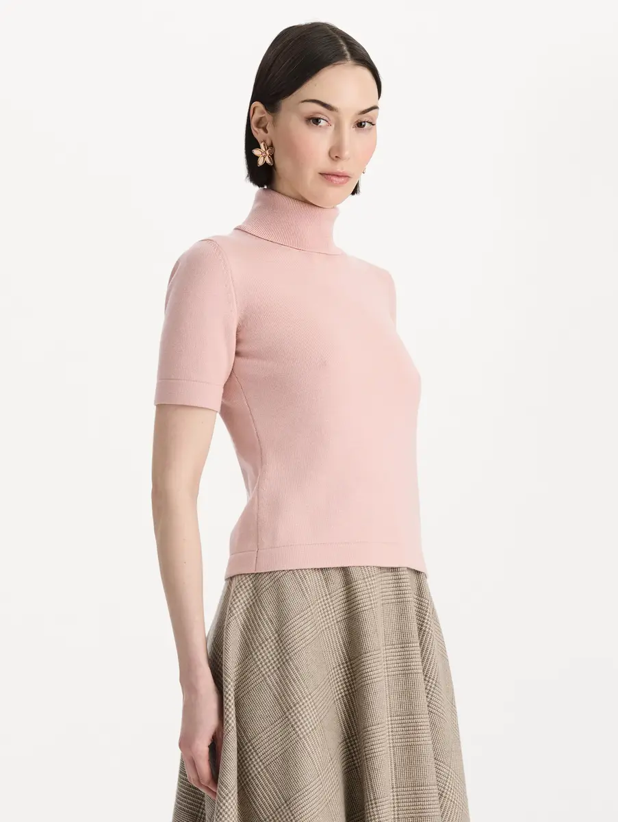 Oscar de la Renta Turtleneck Wool Short-Sleeve Pullover | Thumbnail 5 Oscar de la Renta Turtleneck Wool Short-Sleeve Pullover | Thumbnail 5