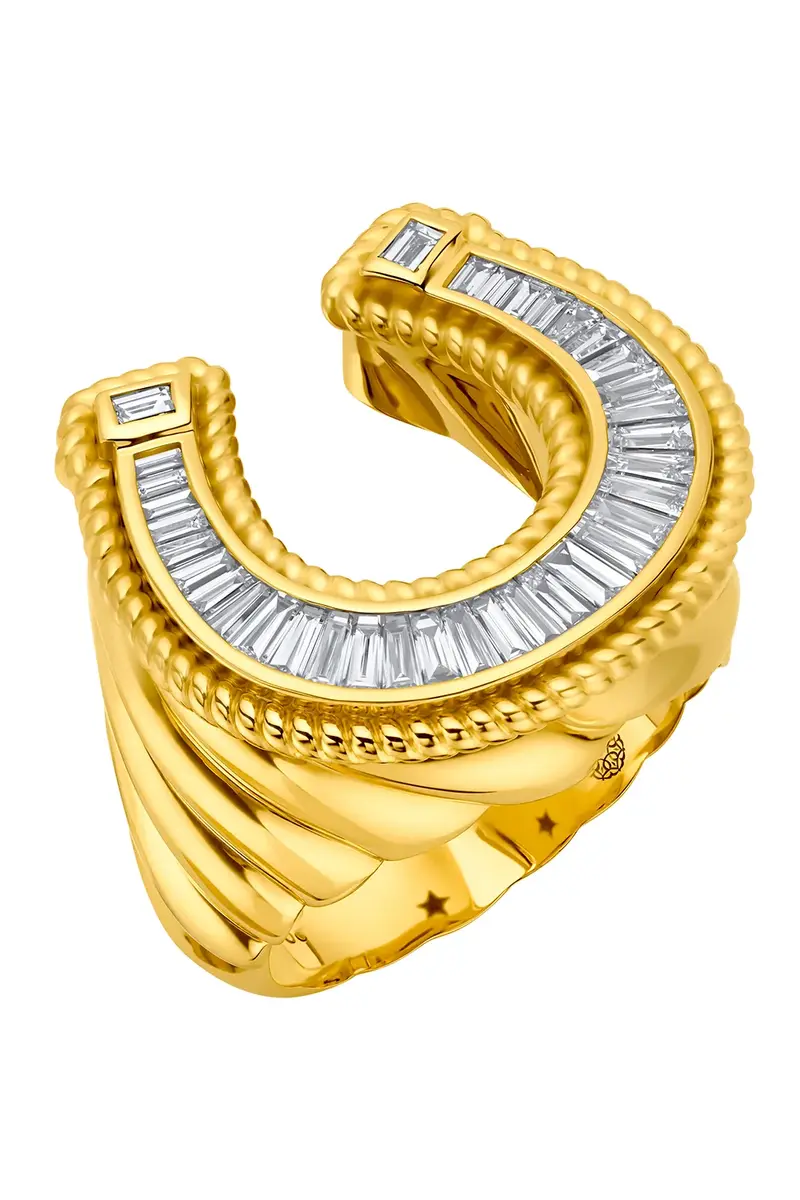 BUDDHA MAMA Diamond Horseshoe Signet Ring | Thumbnail 2