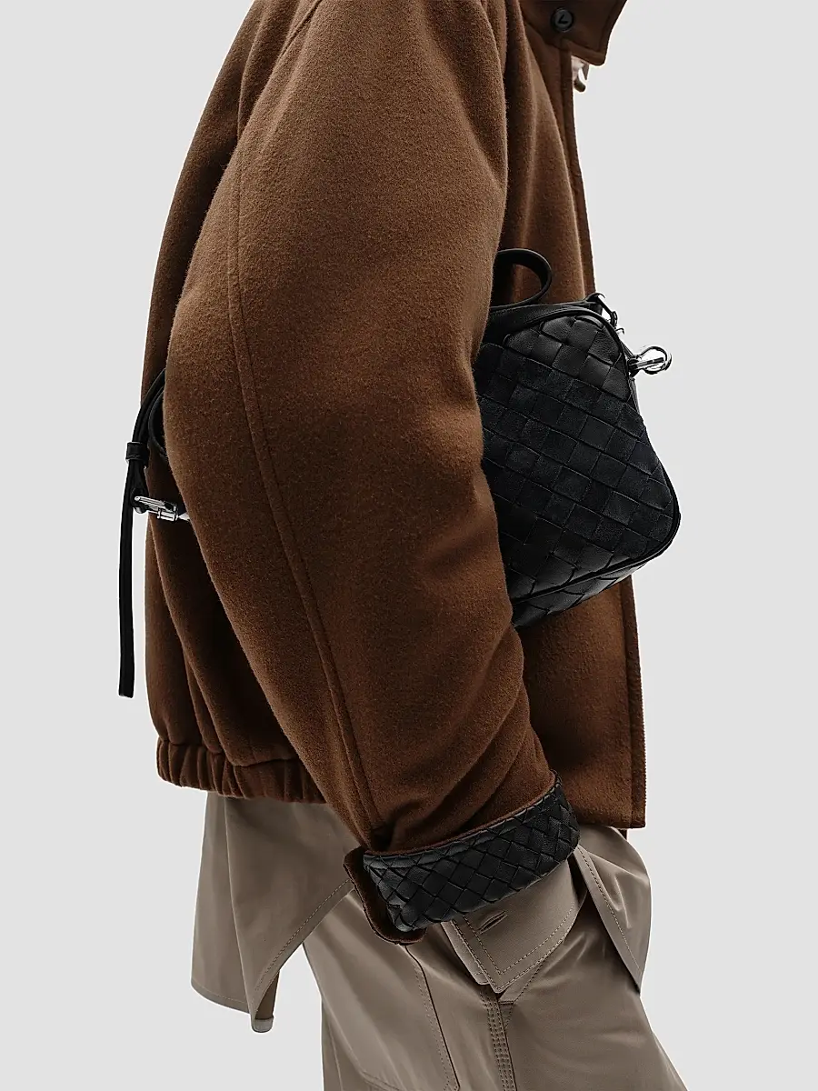 Bottega Veneta Men's Small Intrecciato Leather & Suede Crossbody Camera Bag | Thumbnail 3 Bottega Veneta Men's Small Intrecciato Leather & Suede Crossbody Camera Bag | Thumbnail 3