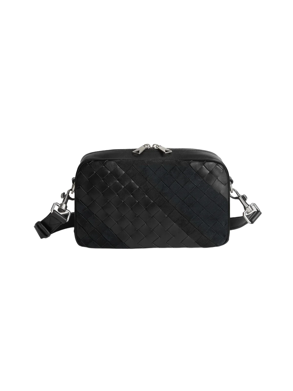 Men's Small Intrecciato Leather & Suede Crossbody Camera Bag Men's Small Intrecciato Leather & Suede Crossbody Camera Bag